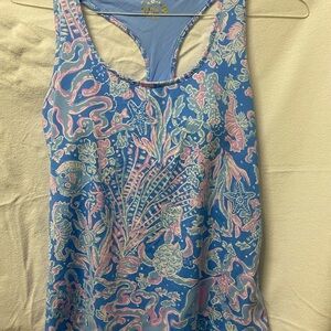 Live The Process Blue and Pink Artistic Tank Top